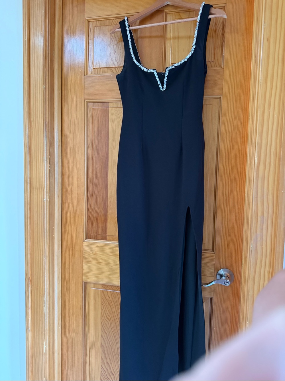 Hello Molly Black Maxi Dress with Crystal-Trim Neckline - Picture 4 of 6